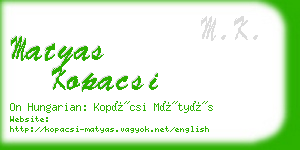 matyas kopacsi business card